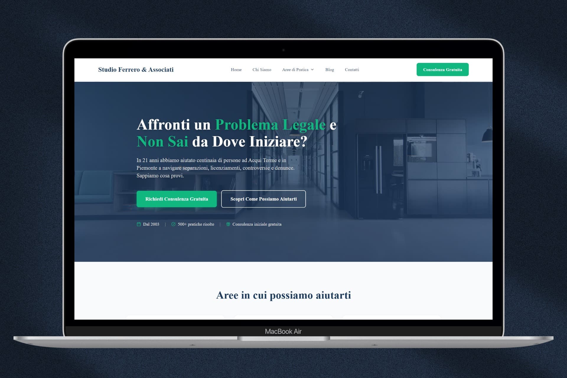 Anteprima progetto Studio Legale Ferrero & Associati — ecosistema digitale studio legale
